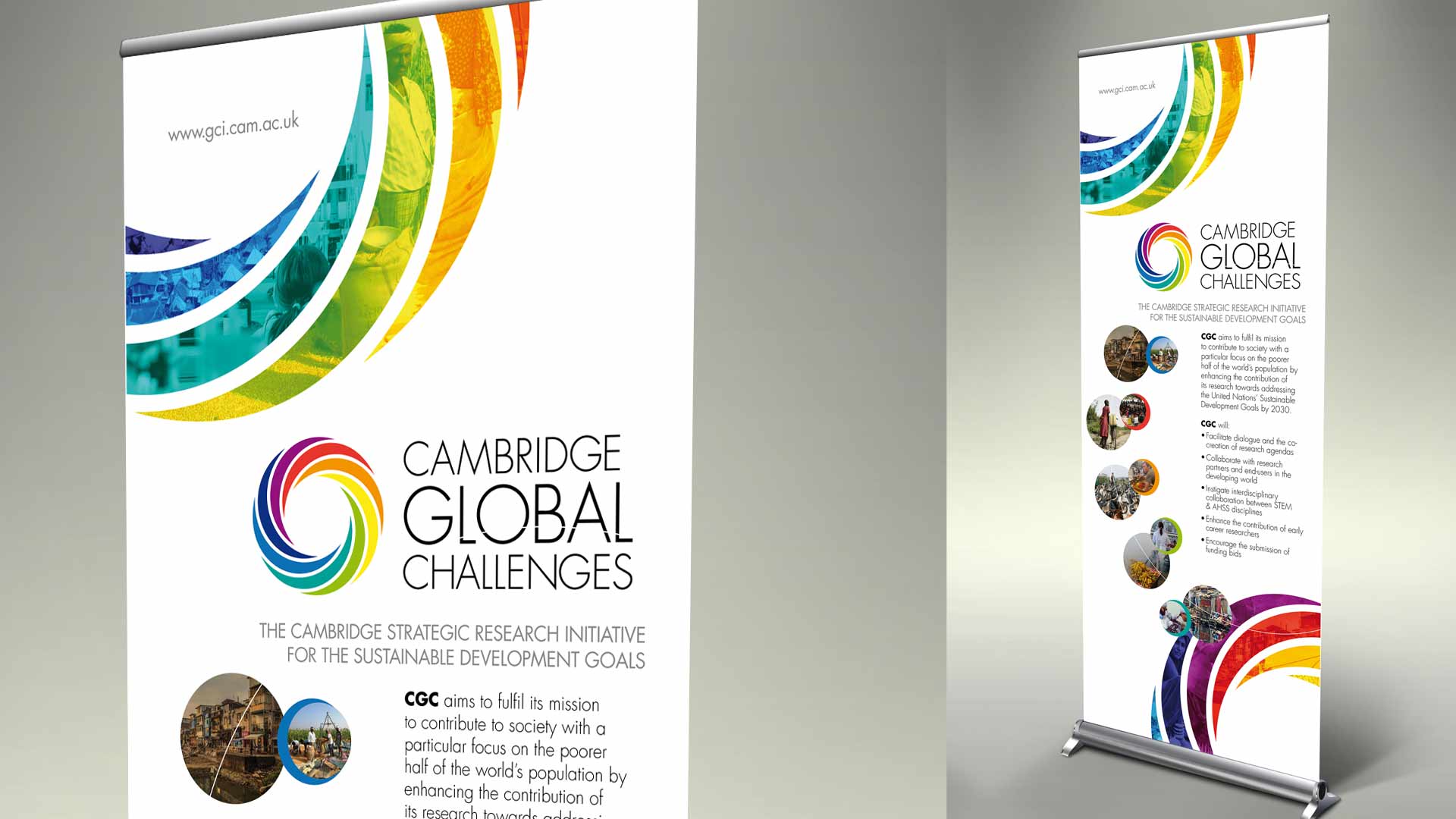 Banner design and production for Cambridge Global Challenges