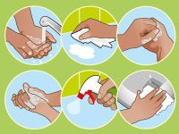 Hygiene informational illustrations for Dettol brand