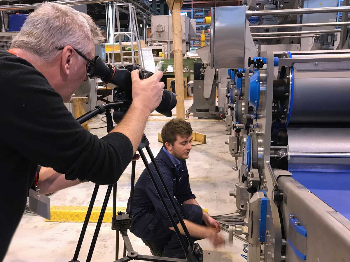 Catalyst Video Services shooting video for machinery manufacturer