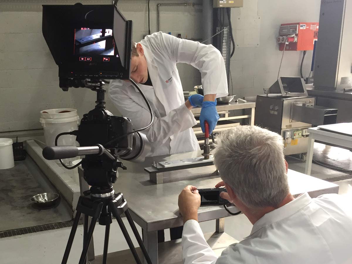 Catalyst Video Services shooting video for machinery manufacturer