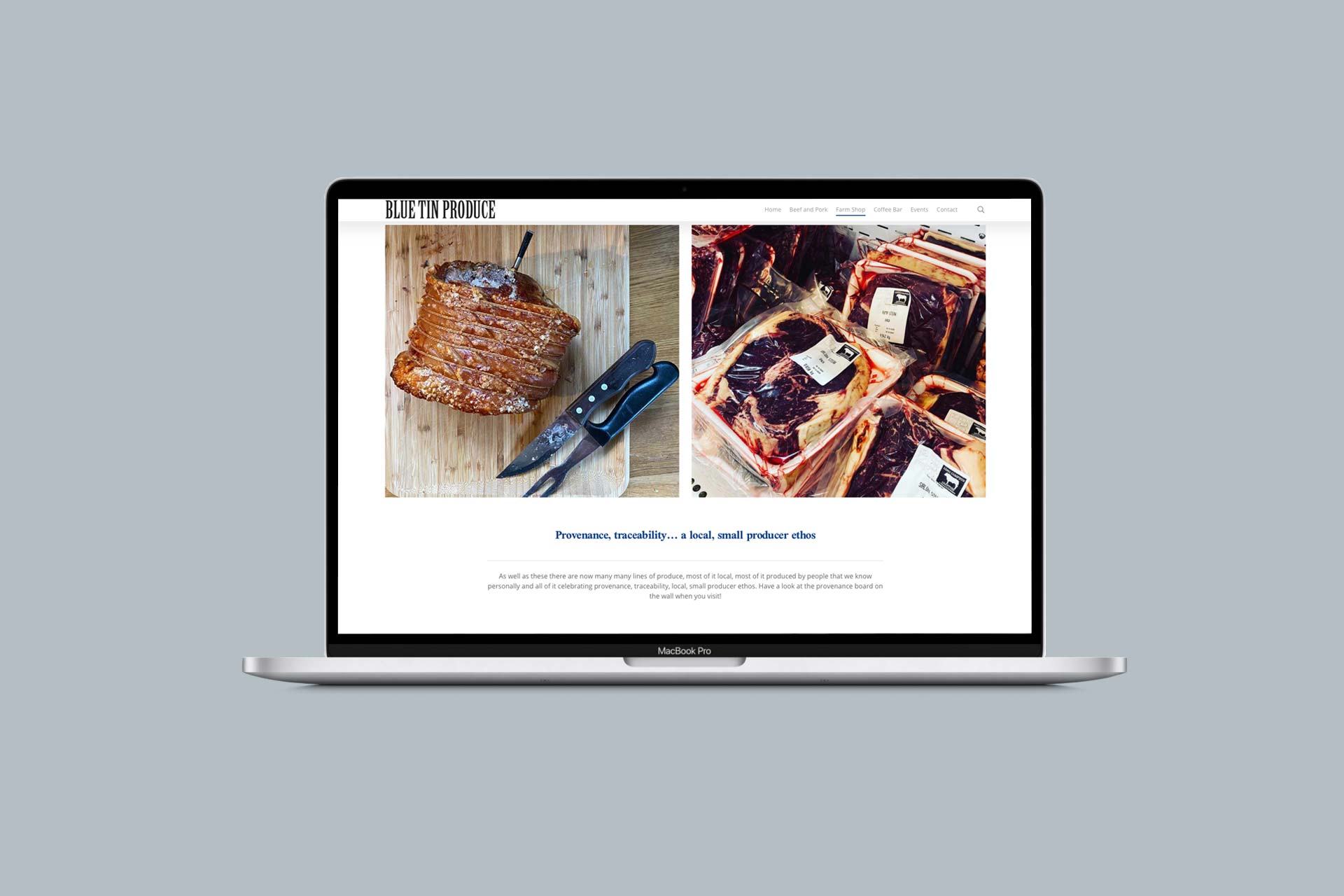 Responsive website for rare breeds farm and farm shop
